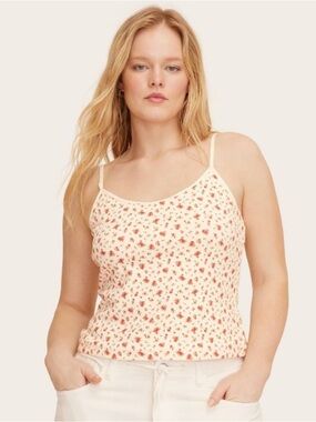 NWT Parke x Target Cream Floral  Pointelle Tank Top - S